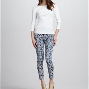 New Seven for All Mankind ikat diamond tribal print cropped ankle skinny jeans
